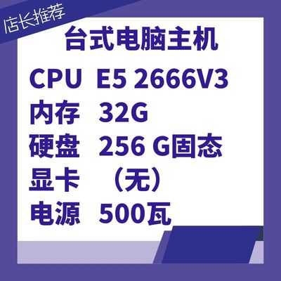 01-台式电脑主机E52666V3频率2.9-3.5核心10线程20内存32G硬盘256固态（不含显卡）